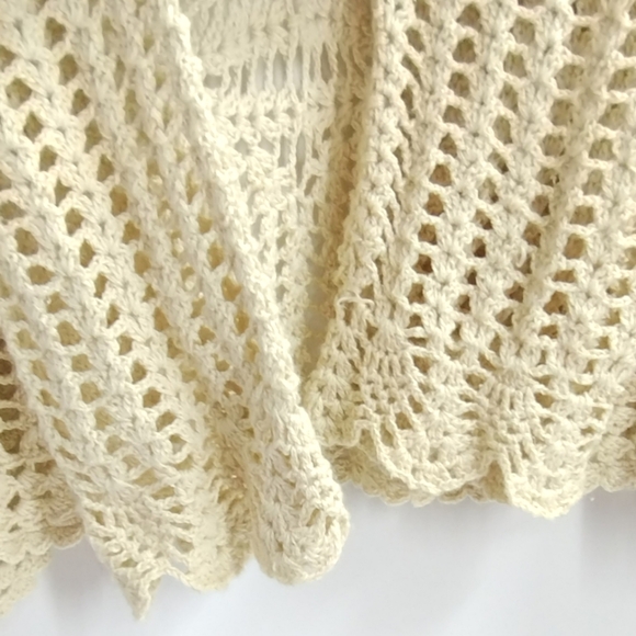 Isabella Rodriguez Crochet Cream Knit Cardigan Sweater - Picture 6 of 10
